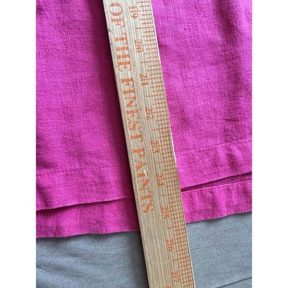 Crown & Ivy Womens L NWT Hot Pink Linen Blend Sleeveless Ruffle Neck Blouse - Picture 7 of 7